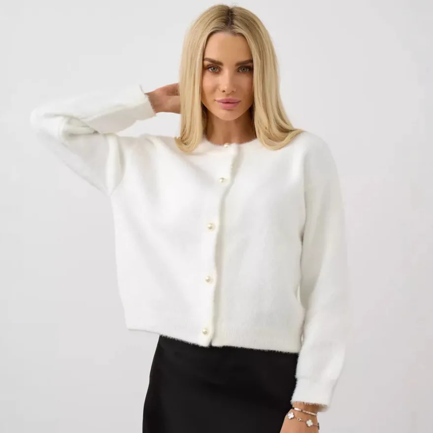 

Imitation mink cardigan jacket women's autumn and winter new soft outer top loose lazy style solid color sweater knitted sweater