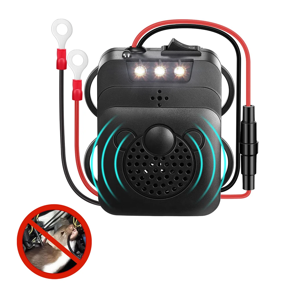 Podofo 12V Auto Ultraschall-Mäuseabwehr Anti-Ratten-Abwehrgerät Ungiftig mit Evictor Stroboskoplicht für Auto LKW Wohnmobil – Detail 6