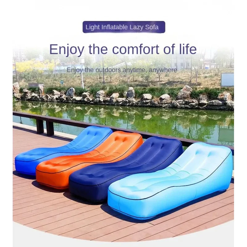 Inflatable Sofa Portable Air Bed Outdoor Airbed Noon Break Bed Camping Casual Beach Recliner Floatation Bed