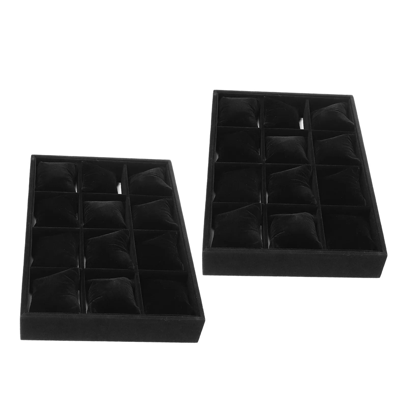 2-unidades-de-bandejas-para-guardar-relojes-y-pulseras-de-color-negro-con-12-compartimentos-y-cojines-organizador-que-evita-que-los-relojes-se-enreden-ideal-para-colecciones-viajes-y-uso-domestico