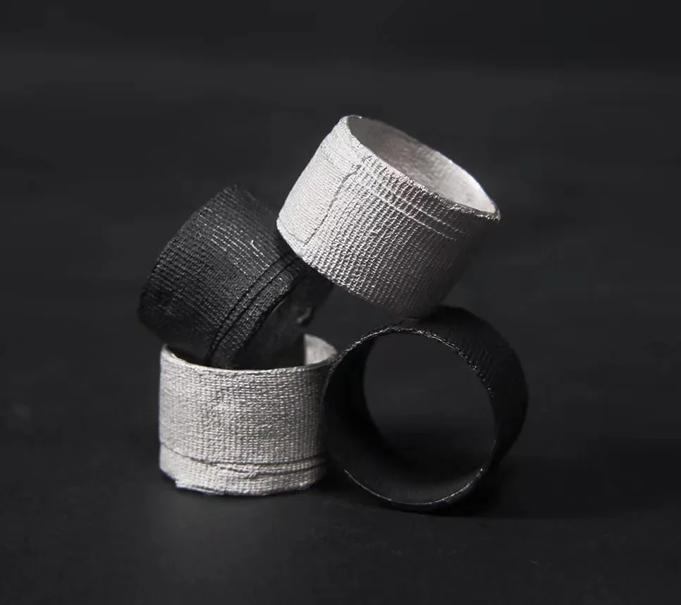 UMI MAO Original Avant-garde Craftsman DETAJ Style Dark Imitation Bandage Short Ring Neutral Distressed Oxidized Ring Couple