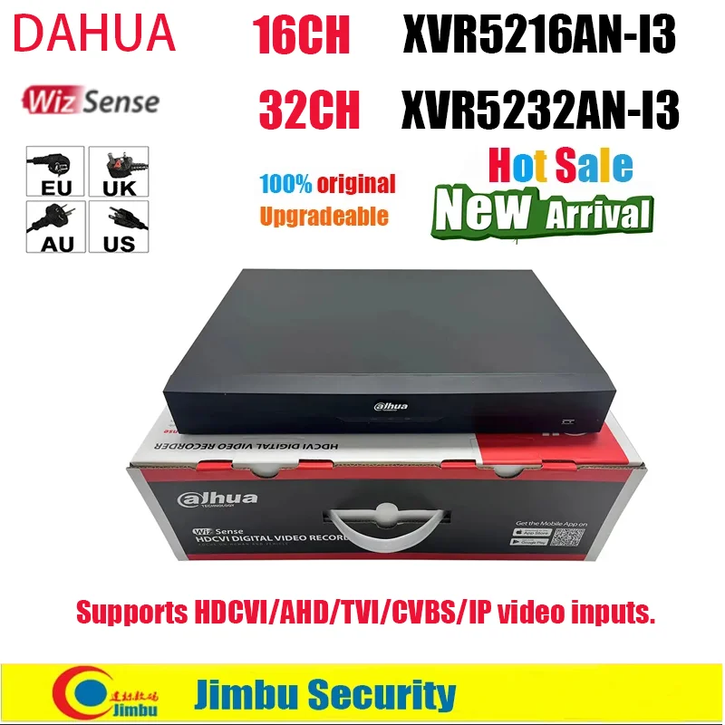 

Dahua XVR5216AN-I3 16CH XVR5232AN-I3 32CH 5MP Value/1080P 1U 2HDDs WizSense цифровой видеорегистратор Max 6MP IP-камера