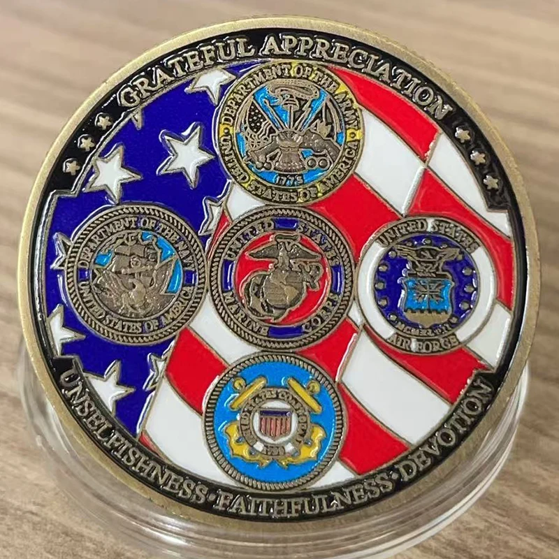 Souvenir coin collection United States Armed Forces Eagle Challenge Coin Thank You for Your Service Commemorative Coin