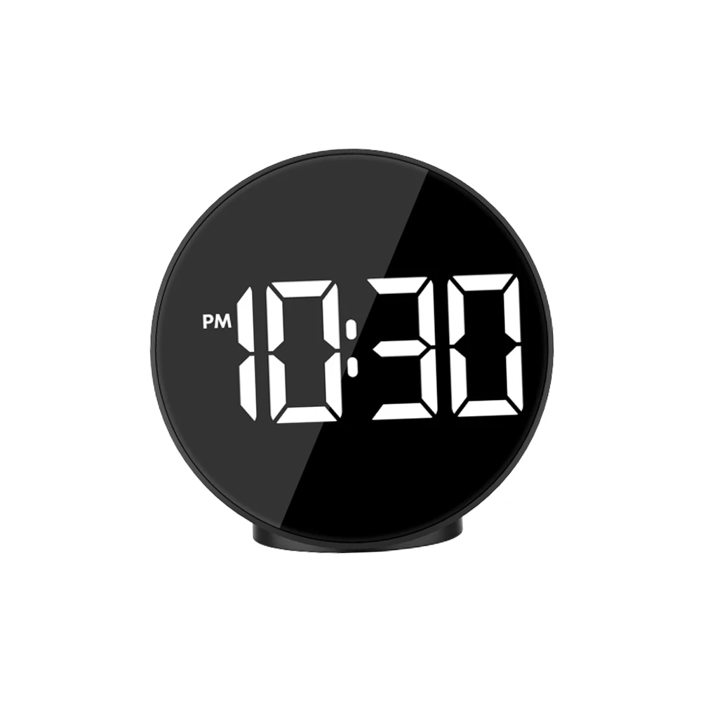 

Voice Control Alarm Clock LED Screen Display Bedroom Table USB Modern Decoration Reflective Surface Projector