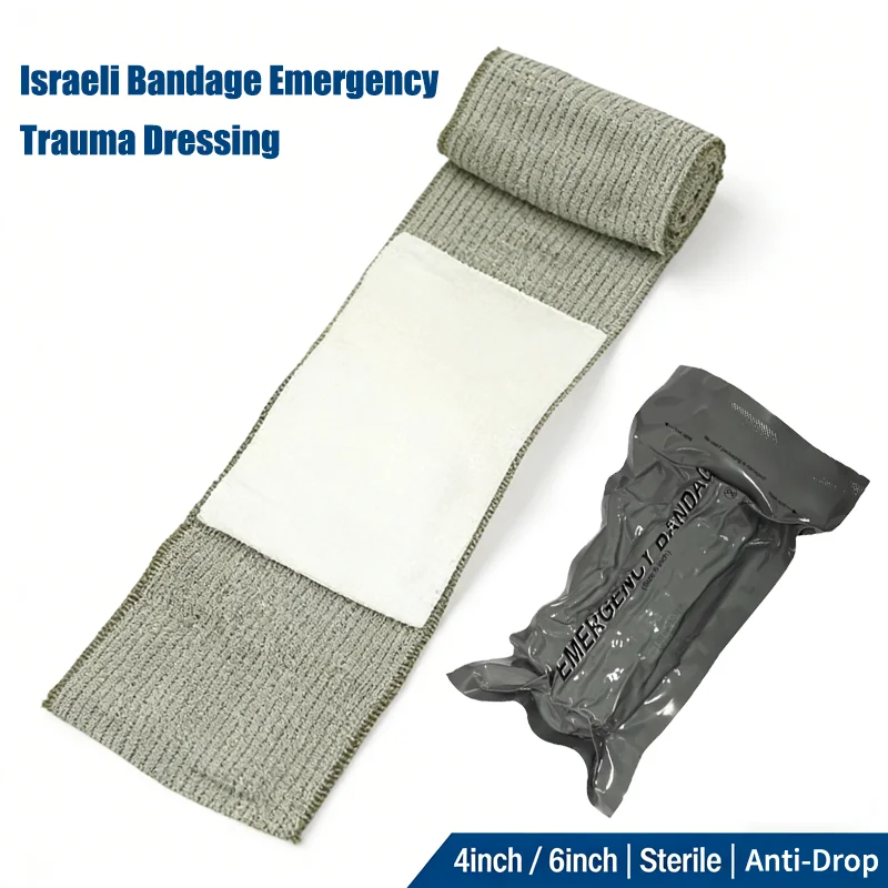 

Israeli Bandage 4/6 Inch Elastic Wrap Sterile Emergency Bandage Essential First Aid Pressure Dressing for Home Outdoor Survival