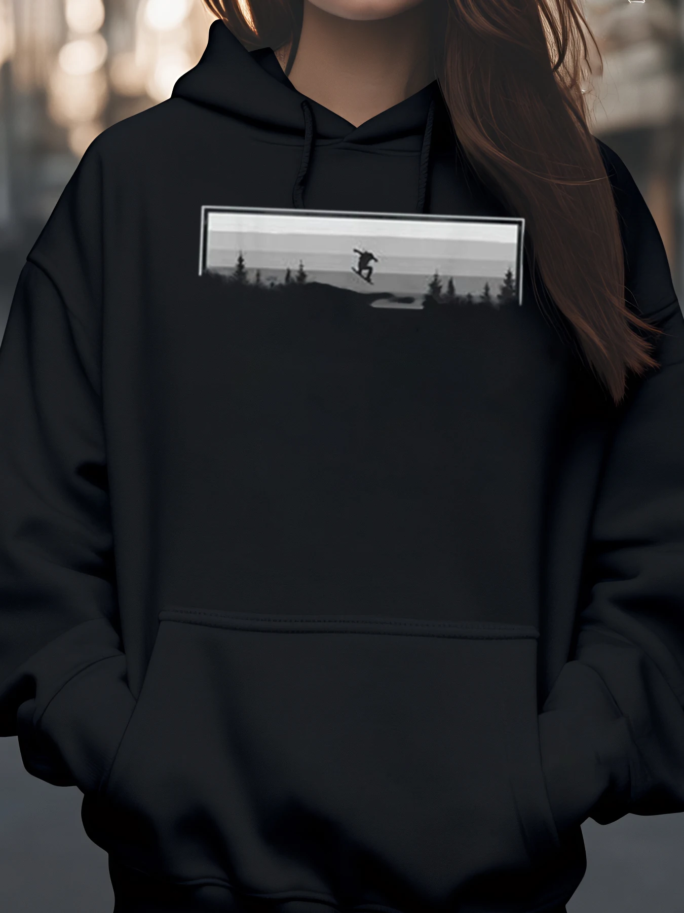 

Сноубордистская толстовка с принтом горной сцены, зимняя одежда унисекс для активного отдыха