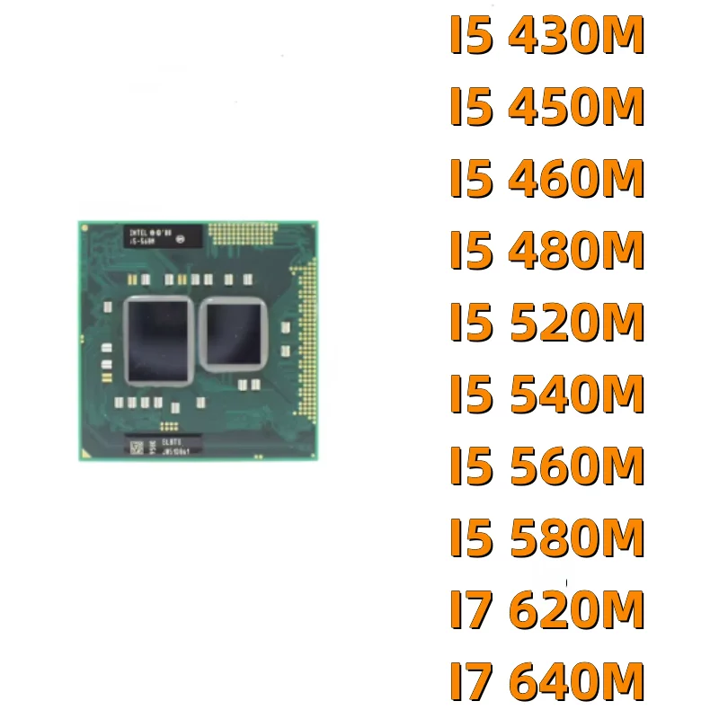 1PCS Used Intel i5 560m 430m 460m 480m 520m 540m i7-620m 640m Notebook CPU Processor