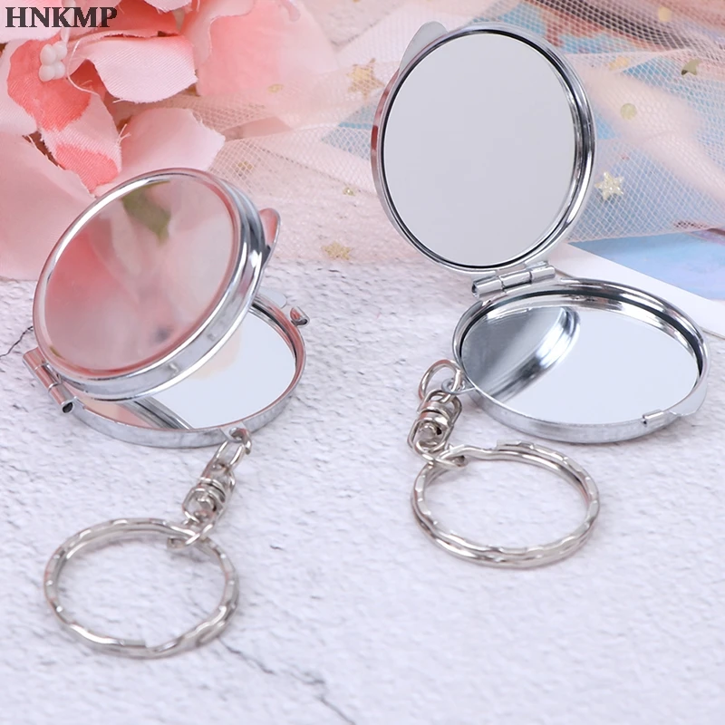 L331 Portable Folding Mirror Key Chain Pocket Compact Makeup Cosmetic Mirror With Key Ring