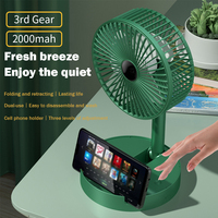 Foldable Desktop Electric Fan 3rd Gear USB Rechargeable 2000mah 10W Touch Key Low Noise Summer Air Conditioner Cooling Fan