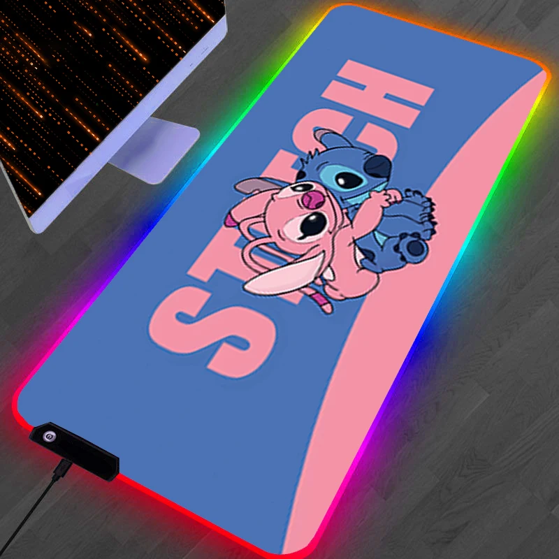 

RGB светодиодный коврик для мыши, компьютерный геймер, аксессуары для ПК, HD коврик для мыши, резиновый удлиненный коврик S-stitch, нескользящий настольный коврик, коврик для клавиатуры ноутбука