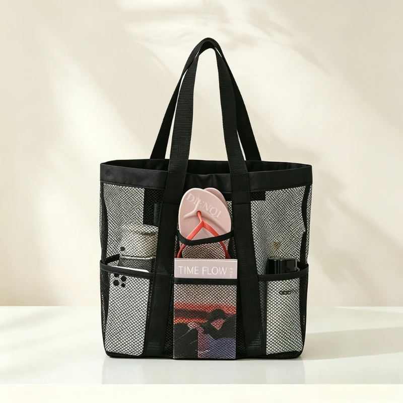 Women's Casual Tote Handbag Beach Bag large capacity Mesh Shoulder bag bags for women For Beach travel go shoping Storage bag