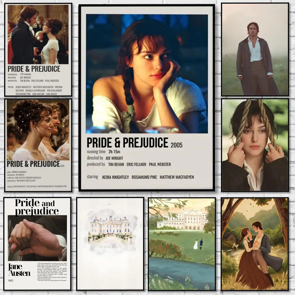 Pride And Prejudice Retro TV Movie Poster Waterproof HD Wall Sticker Self-Adhesive Art Poster Fade Resistant Home Room Decor