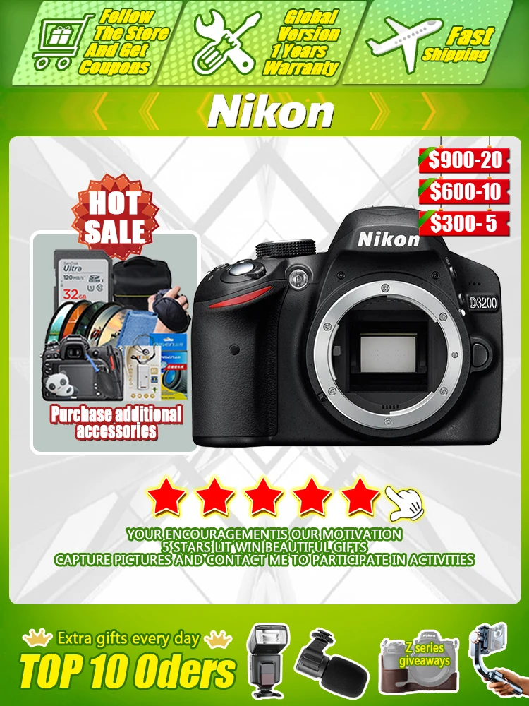 Nikon D3200 Digital SLR Camera 24 megapixel APS-C frame SLR digital camera