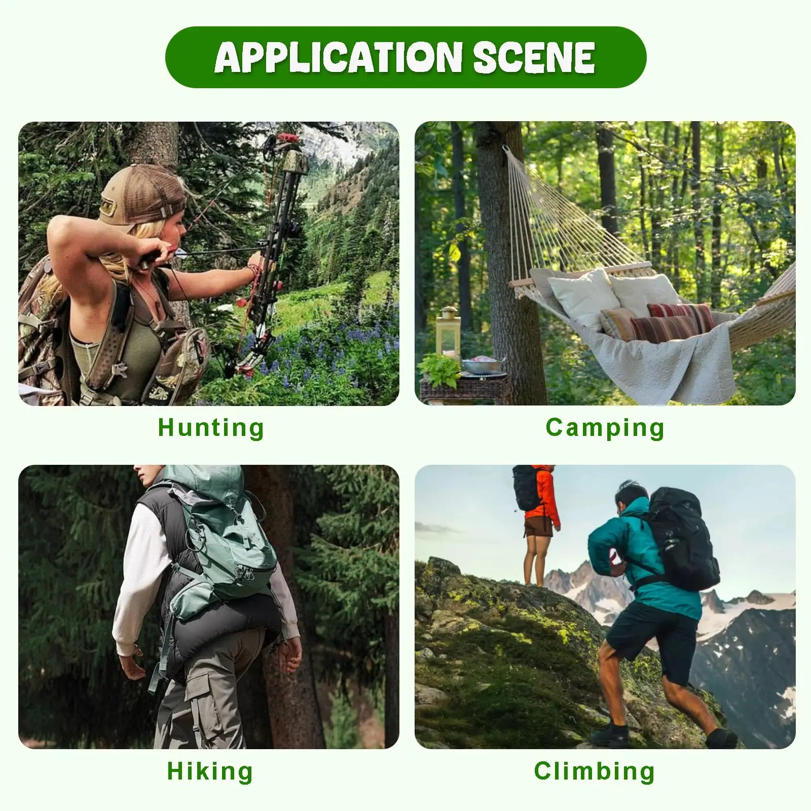 Treestand-Ausrüstungshänger mit 8 mehreren Haken, robuster Bogenaufhänger für Jagdzubehör, Köcher, Rucksack, Flaschenhalter und Aufbewahrungstasche