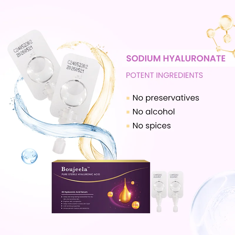 Qure Sterile Serum Hyaluronic Acid Powerful Rming Brightening Repairing Damaged Skin Topical Whitening Essence 10pcs/Box