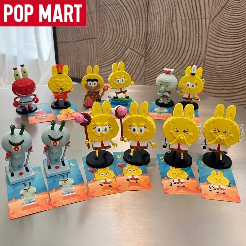 

Hot Original Popmart THE MONSTERS X Spongebob Squarepants Handheld Blind Box Dolls Cute Creative Gifts Trendy Mystery Box Toys
