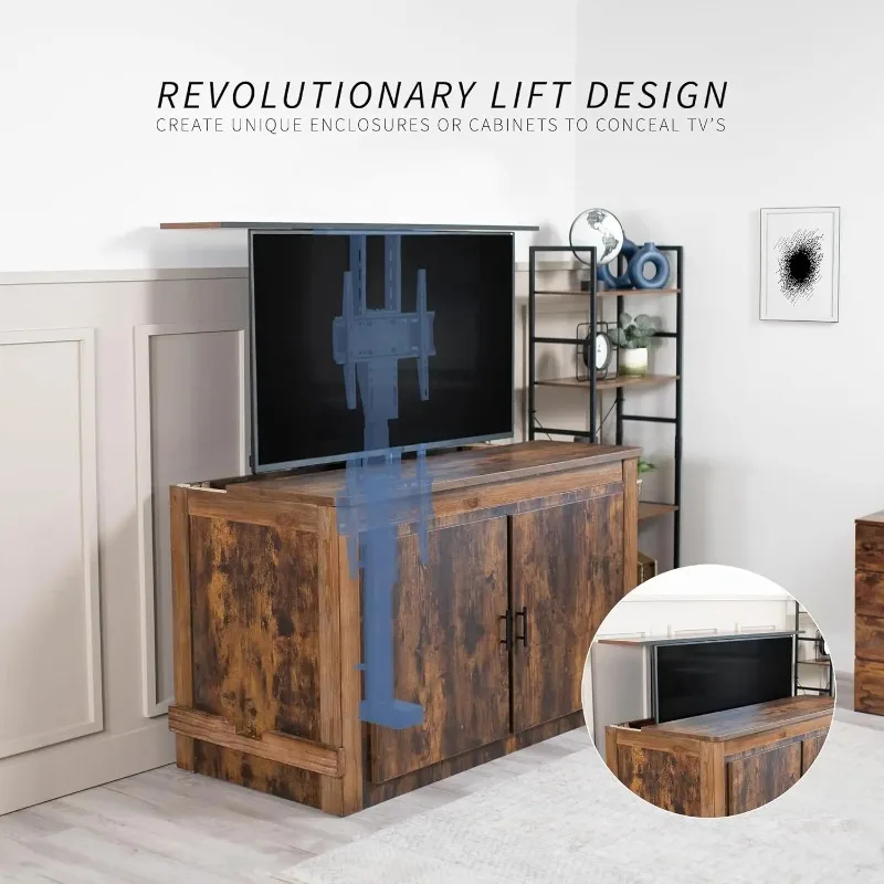 حامل تلفزيون بمحرك مشهور لشاشات 32 إلى 55 بوصة، حامل تلفزيون عمودي مع جهاز تحكم عن بعد، دعامة تثبيت تلفزيون مدمجة