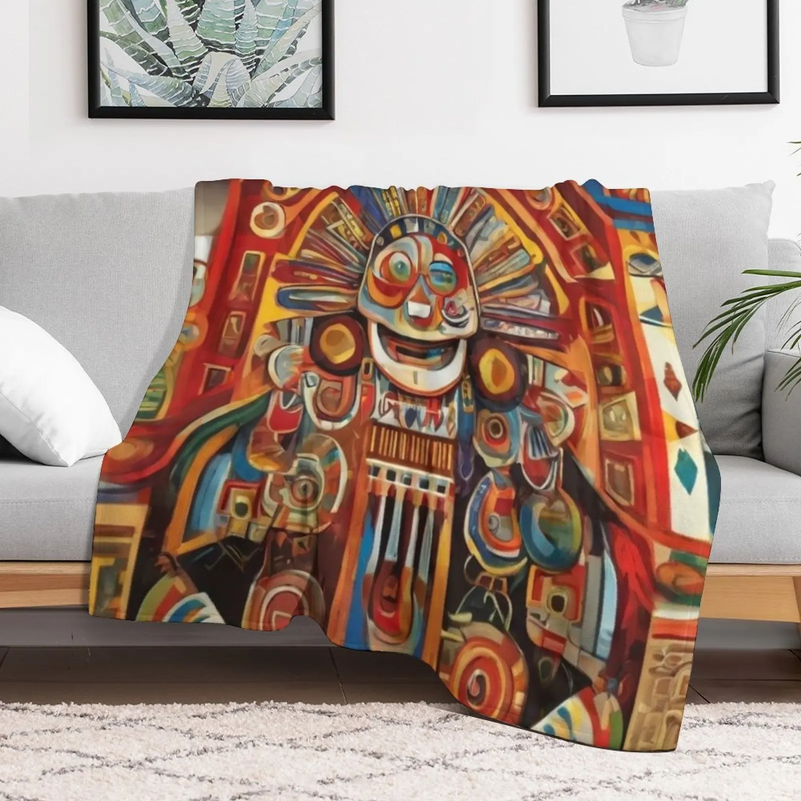 Vibrant Treasures of Peruvian Art Throw Blanket Soft Home Decor Blanket for Couch Bedroom
