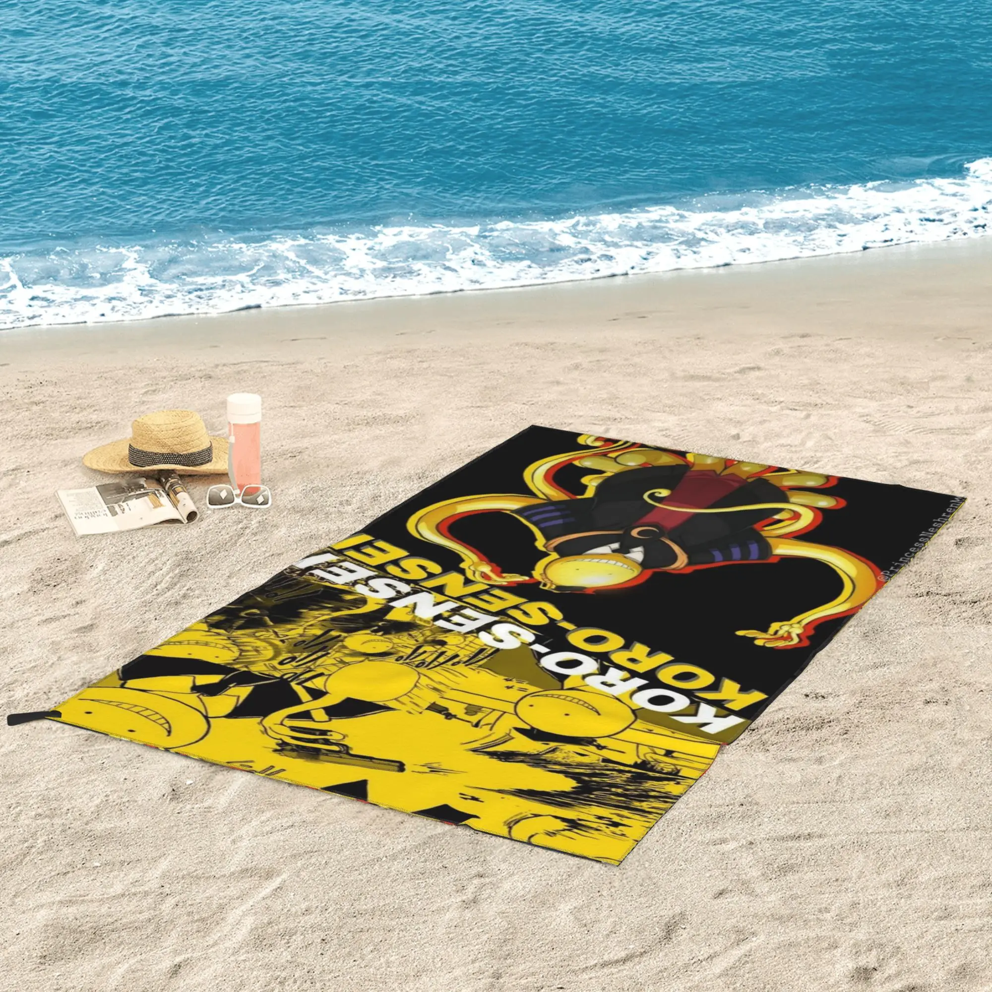 

Пляжное полотенце Assassination Classroom Octopus Koro Sensei, мягкое, из микрофибры, быстросохнущее, впитывающее, для плавания