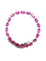 ZECAA 925 Fine Jewelry Pink Topaz Bracelet With Natural Pink Topaz Gemstone 4*6mm For Woman Elegant Pink Topaz Jewelry Bracelet