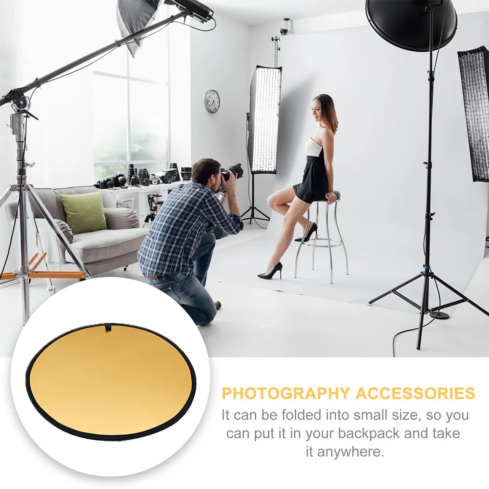 

Foldable Round Light Reflector For Photography Jewelry Cosmetics Studio Still Life Portable Lightweight Diffuser Board