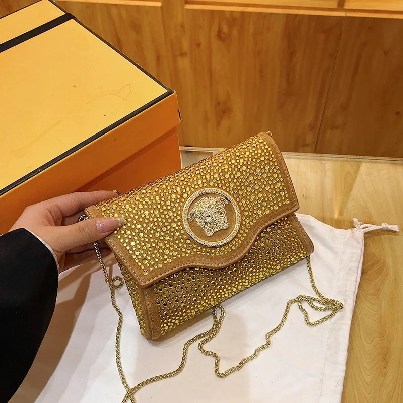 Envelope Bag Bag Women's Ins Niche Design 2024 New Trendy Fashion Crossbody Bag Versatile Diamond Shoulder Small Square Bag