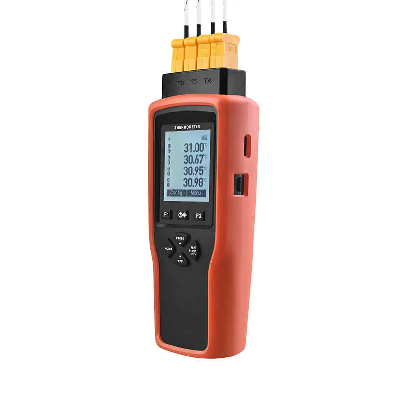 Factory Supply OEM LCD Screen K-Type Probe Four Channel High Accuracy Thermometer