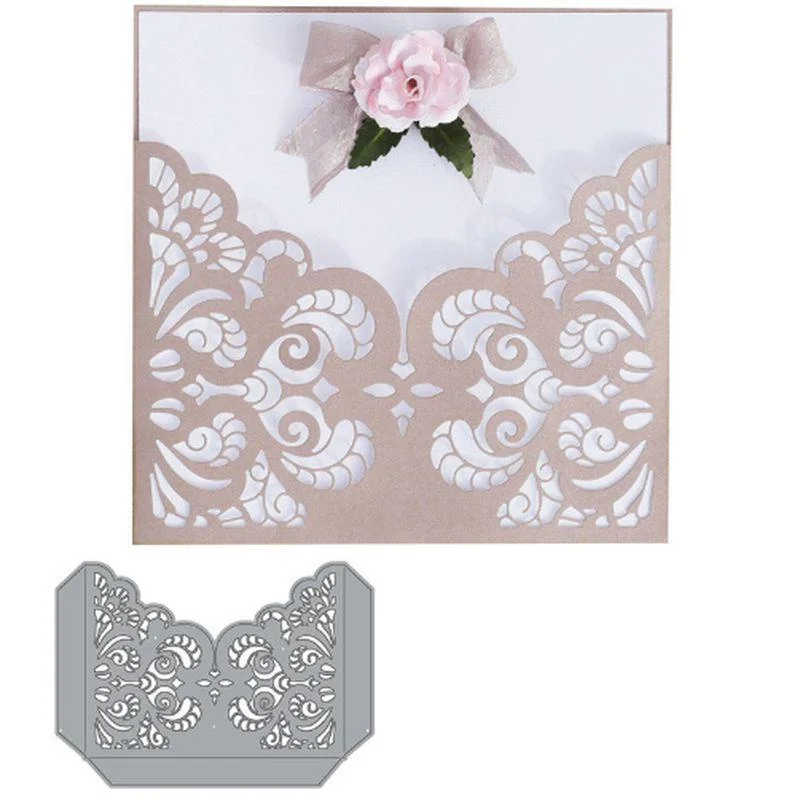 Flourish Lace Pocket Paper Craft Die Cut Metal Cutting Dies Scrapbooking Decorative Embossing Stencil Card Make Pattern Template