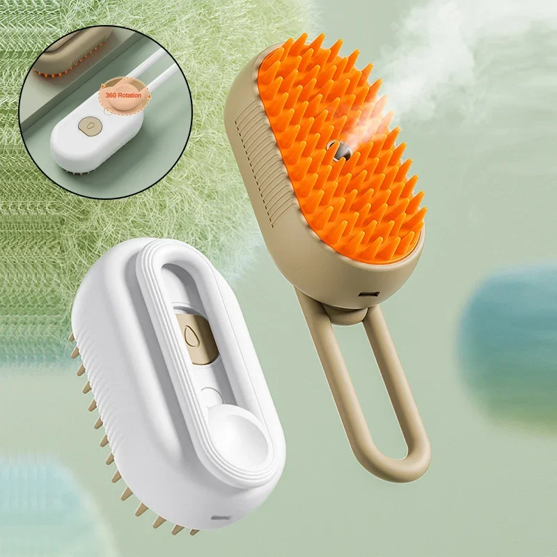 Cat Steamy Brush Dog Massage Comb With handle Electric Spray Cat Hair Brushes Retractable Handle Pet Hair Removal Grooming Brush