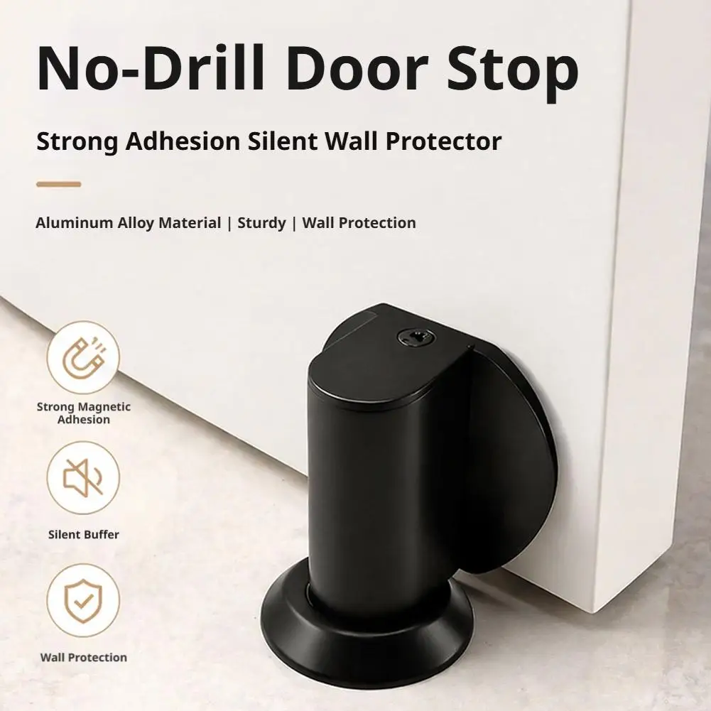 Adjustable Alloy Door Stop Punch-free Strong Magnetic Anti-collision Door Stopper Invisible Bathroom Floor Door Stop