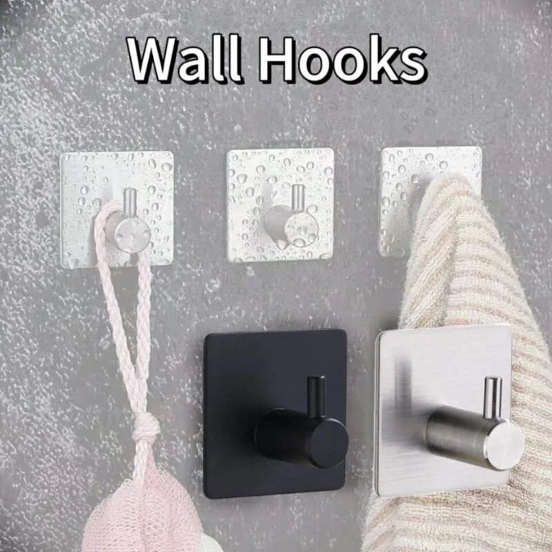 Selbstklebende, wasserdichte Edelstahl-Haken, Handtuch-Kleiderständer, Kleiderbügel, Badezimmer, Küche, Organizer, Haken, Organizer-Haken