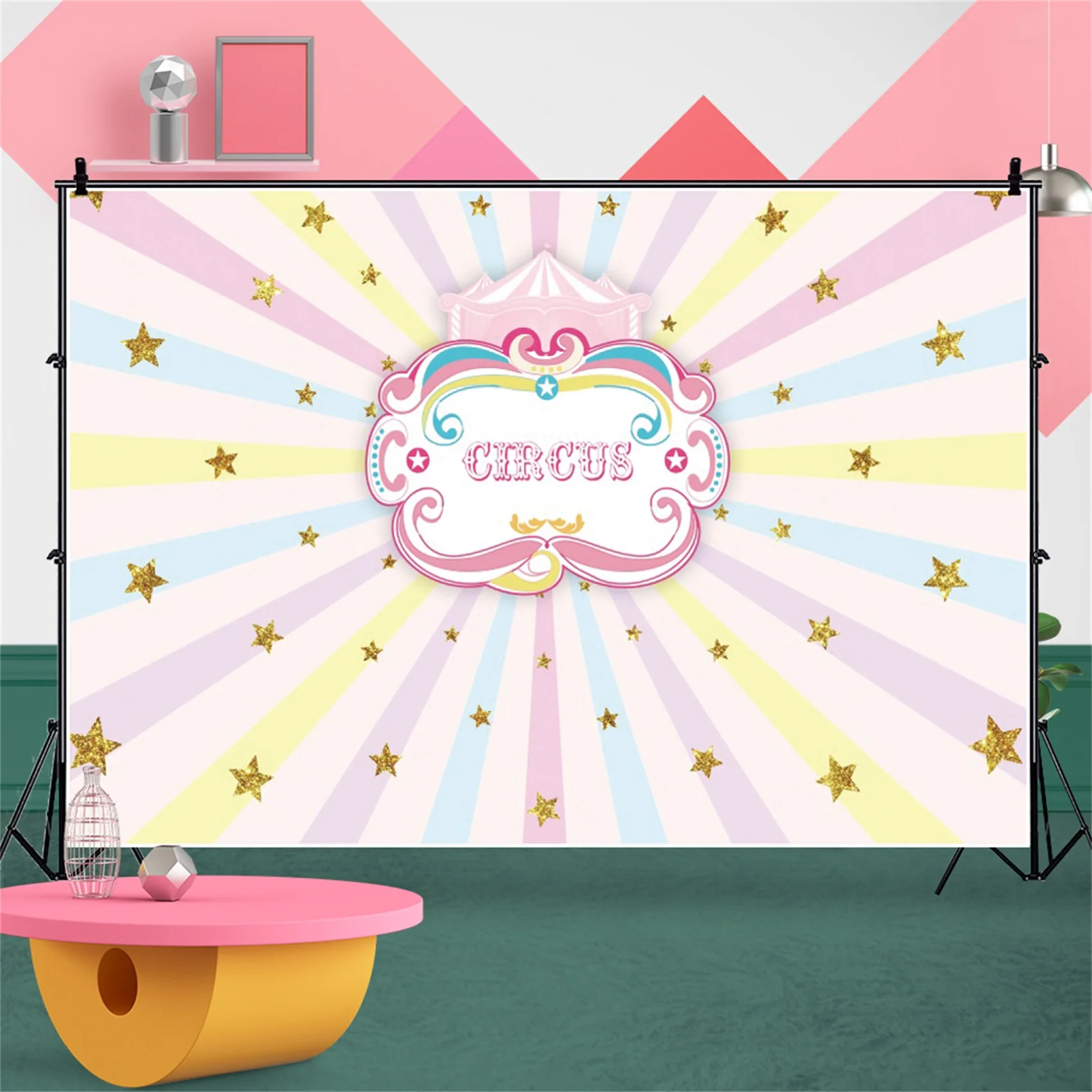 Laeacco-fondos de circo rosa para fiesta de cumpleaños de niños, fondos de fotografía para estudio fotográfico, accesorios personalizados