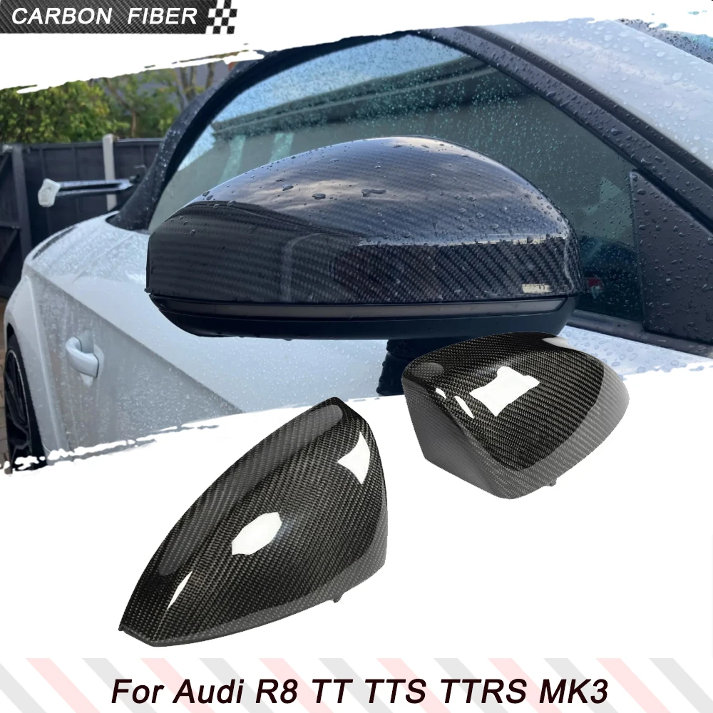 

Carbon Fiber Car Racing Rearview Mirror Covers for Audi R8 TT TTS TTRS Sline MK3 2016-2019 Side Rearview Mirror Caps Exterior
