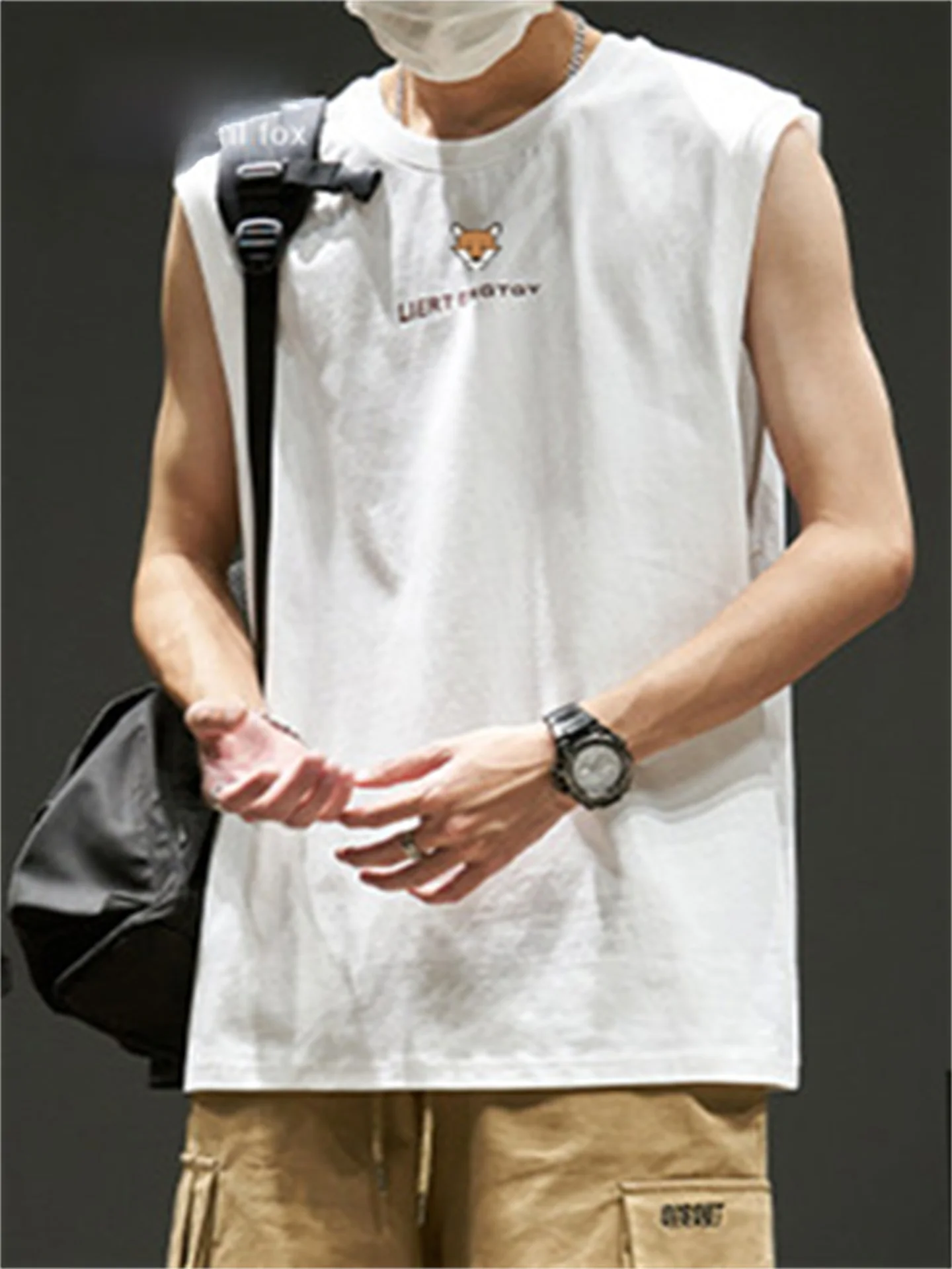 

Мужская летняя повседневная майка из чистого хлопка свободного кроя с круглым вырезом, дышащая, для активного отдыха, бренд April