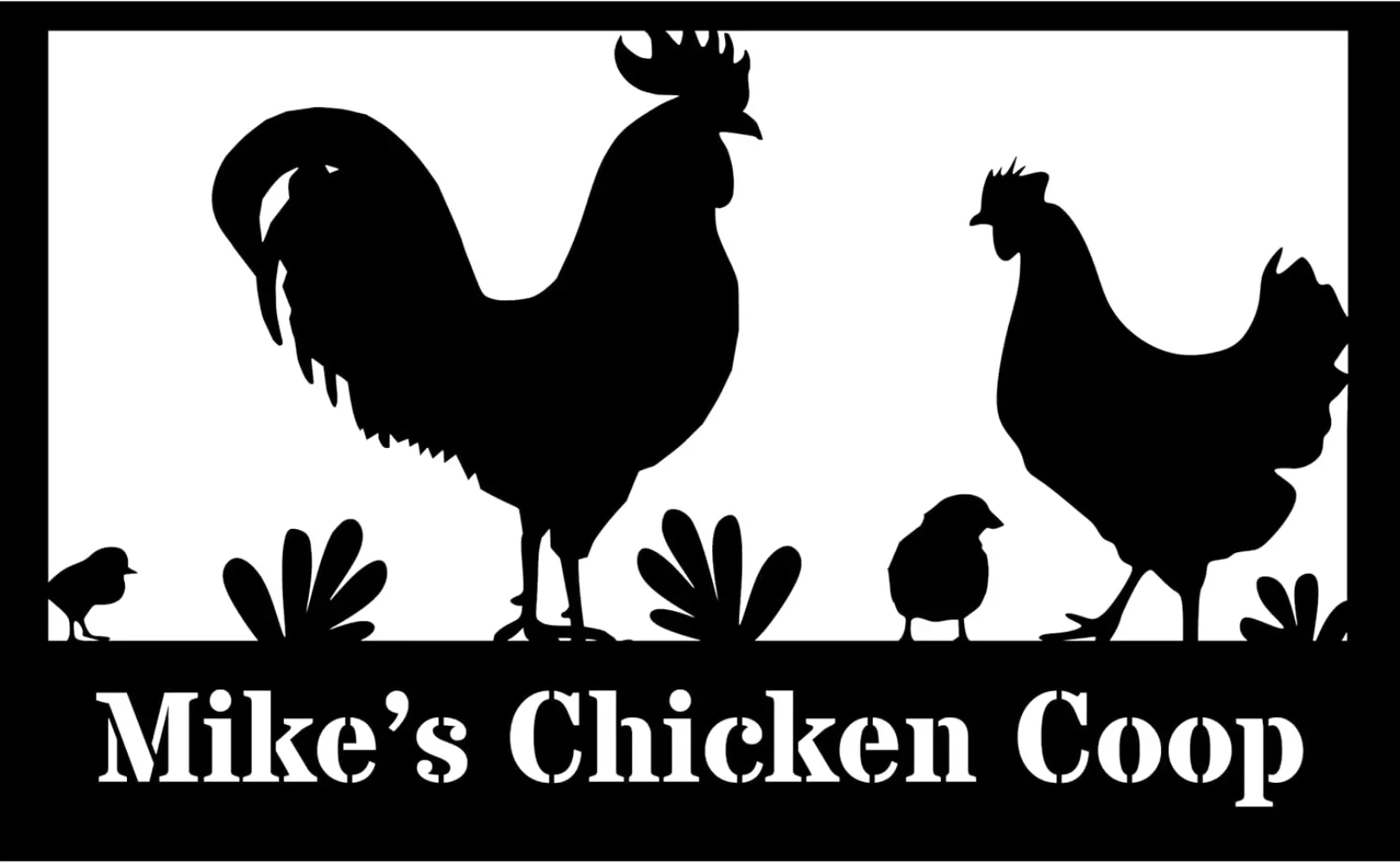 Personalized Farm Sign Depicting Chicken and Hens, Custom-Made for Hen House or Coop, A Rustic Metal Wall Art for Farmers' Homes