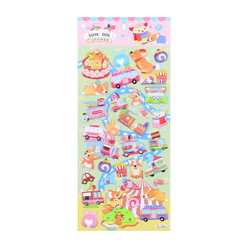 4 pcs/lot Kawaii Party of Animals Puffy 3D Stickers Scrapbooking DIY Journal Stationery Sticker Cute Deco Aesthetic Art Supplies