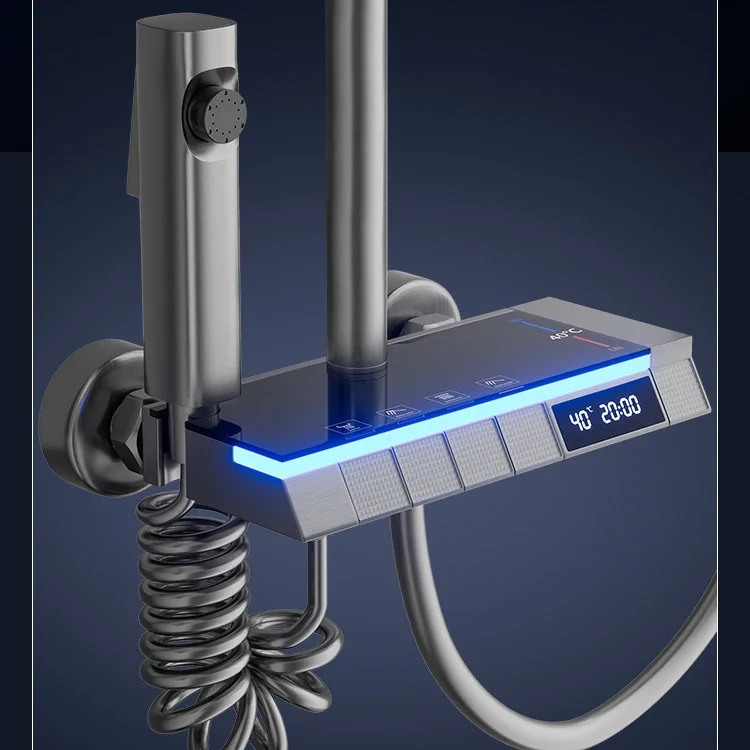 نظام دش رقمي بيانو ذكي ، رأس دش مطر ، ساخن وبارد ، إكسسوارات صنابير الحمام ، 12"