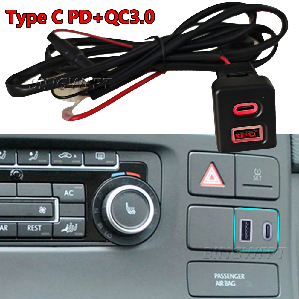 

Двойная USB-розетка для зарядки телефона, совместимая с Volkswagen Multivan T5 2008-2015, профессиональное автомобильное зарядное устройство, розетка питания для автомобиля.