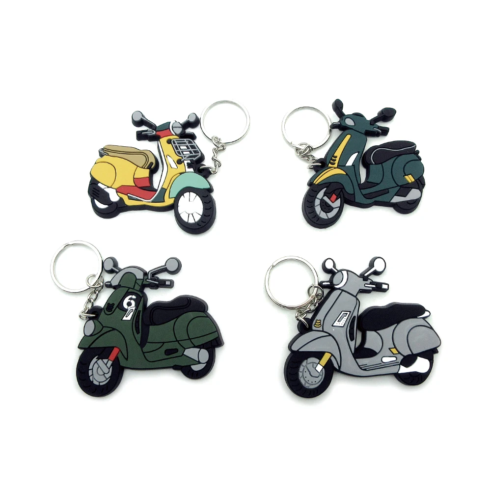 

Motorcycle Creative Rubber Keyrings Rubber Key Ring For Piaggio Vespa Sprint Primavera 50 150 150S GTS300 Scooter Model Keychain