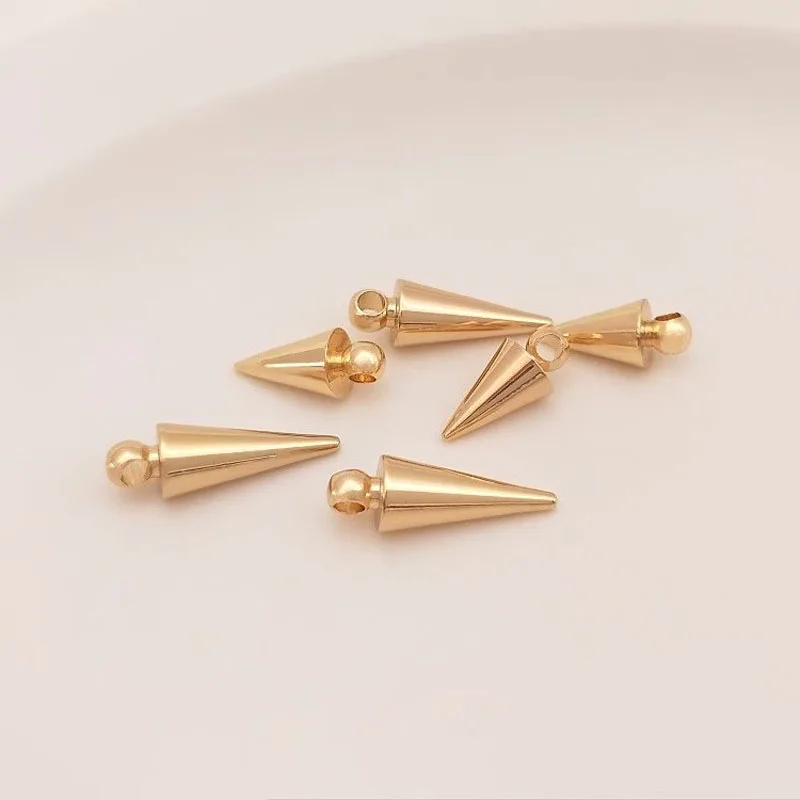 12PCS 14K Gold Filled Tapered Pendants DIY Handmade Earrings Accessories Earrings Accessories Pendants Accessories Materials