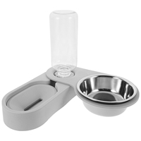 Stainless Steel Pet Feeder Automatic Water Dispenser Durable ABS Material Foldable Easy Storage Travel Feeding Bowls for Cats