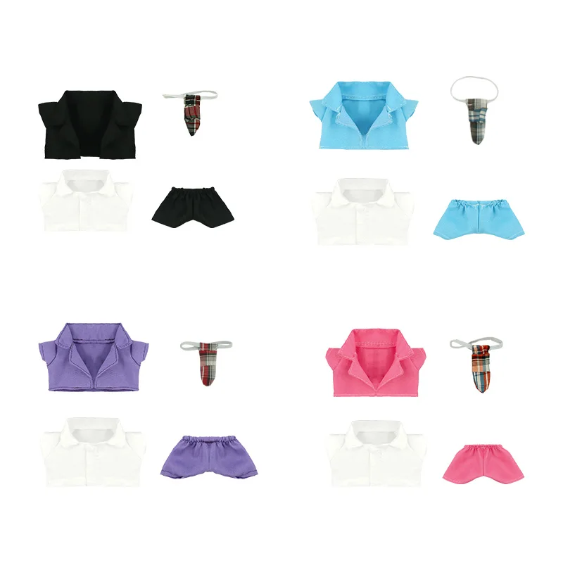 Pour labubu costume vêtements 17 cm poupée chemise + cravate + manteau + pantalon mode Pop vêtements Mini garde-robe cintre pour labubu accessoires, jouets pour fille