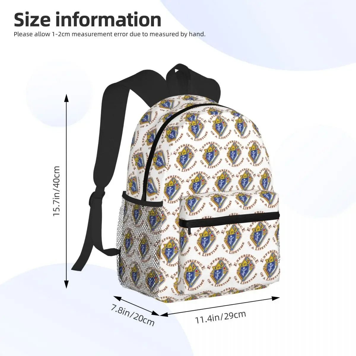 Knights Of Columbus Logo Student Backpack School Bag Hiking Travel Daypack for Boys Girls Fashion Bookbag Shoulder Bags