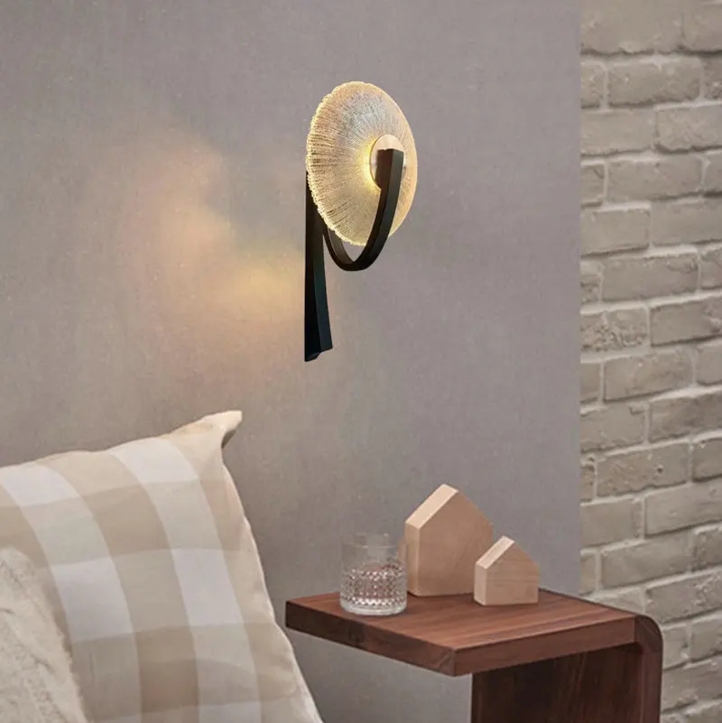 

Novelty LED Wall Lamp Gold Black Metal Clear Glass For Bedroom Living Room Restaurant Lighting Fixtures GN693EX