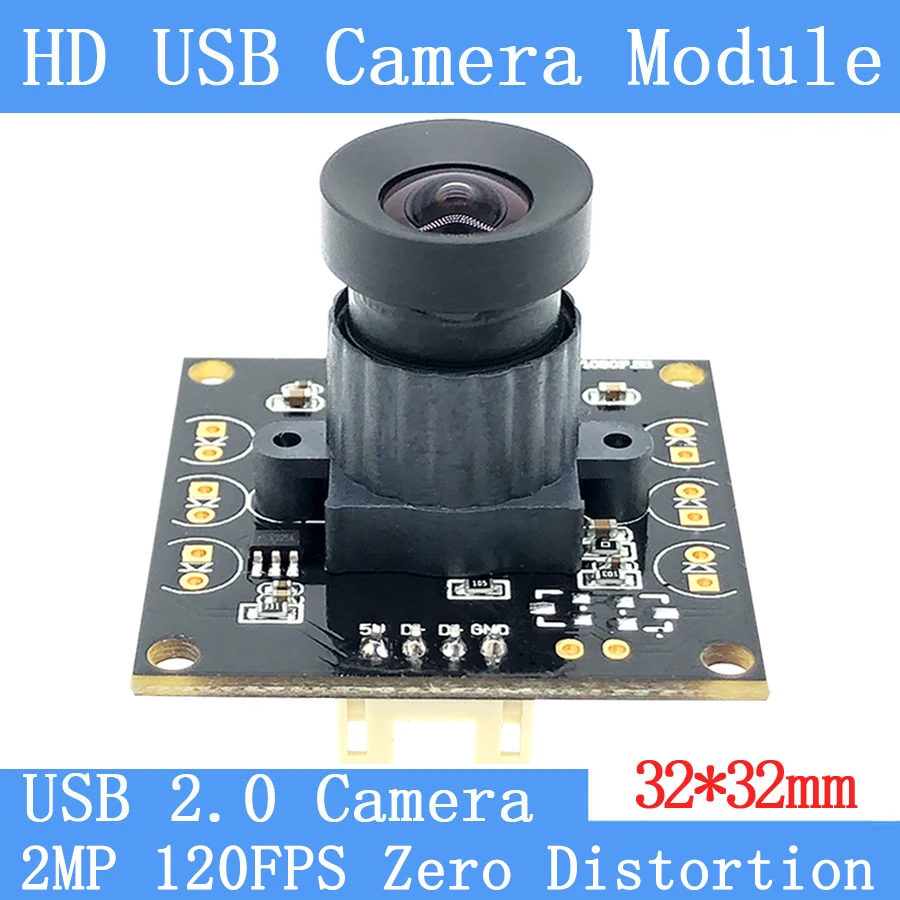 

High Speed USB Camera Module Non Distortion Barcode Scanning 2MP Full HD 1080P OTG Webcam UVC MJPEG 30FPS/60FPS/120FPS for Linux