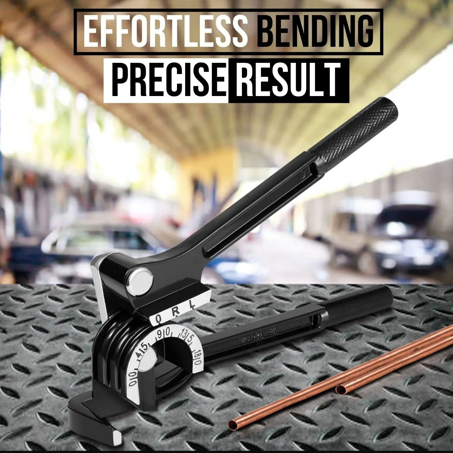 Rohrbiege-Werkzeug, manuell, für Außendurchmesser 1/4", 5/16", 3/8", 180-Grad-Hebeltyp, robust, für Kupfer, Aluminium, Weichmetall, HVAC – Detail 2