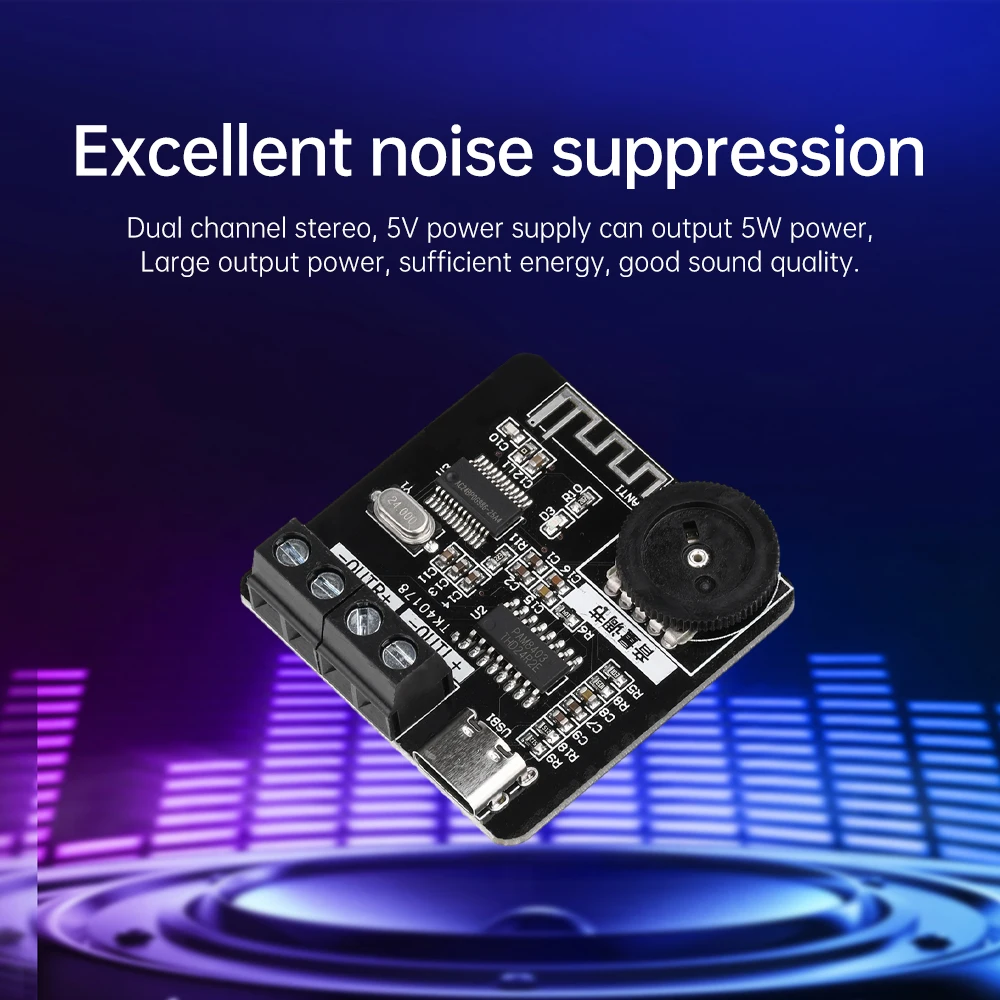 PAM8403 DC 5V Digital Sound Amplifier Board Dual Channel Bluetooth 5.0 XH-A164 5W*2 Audio Amplifier Module AMP Type-C Class D