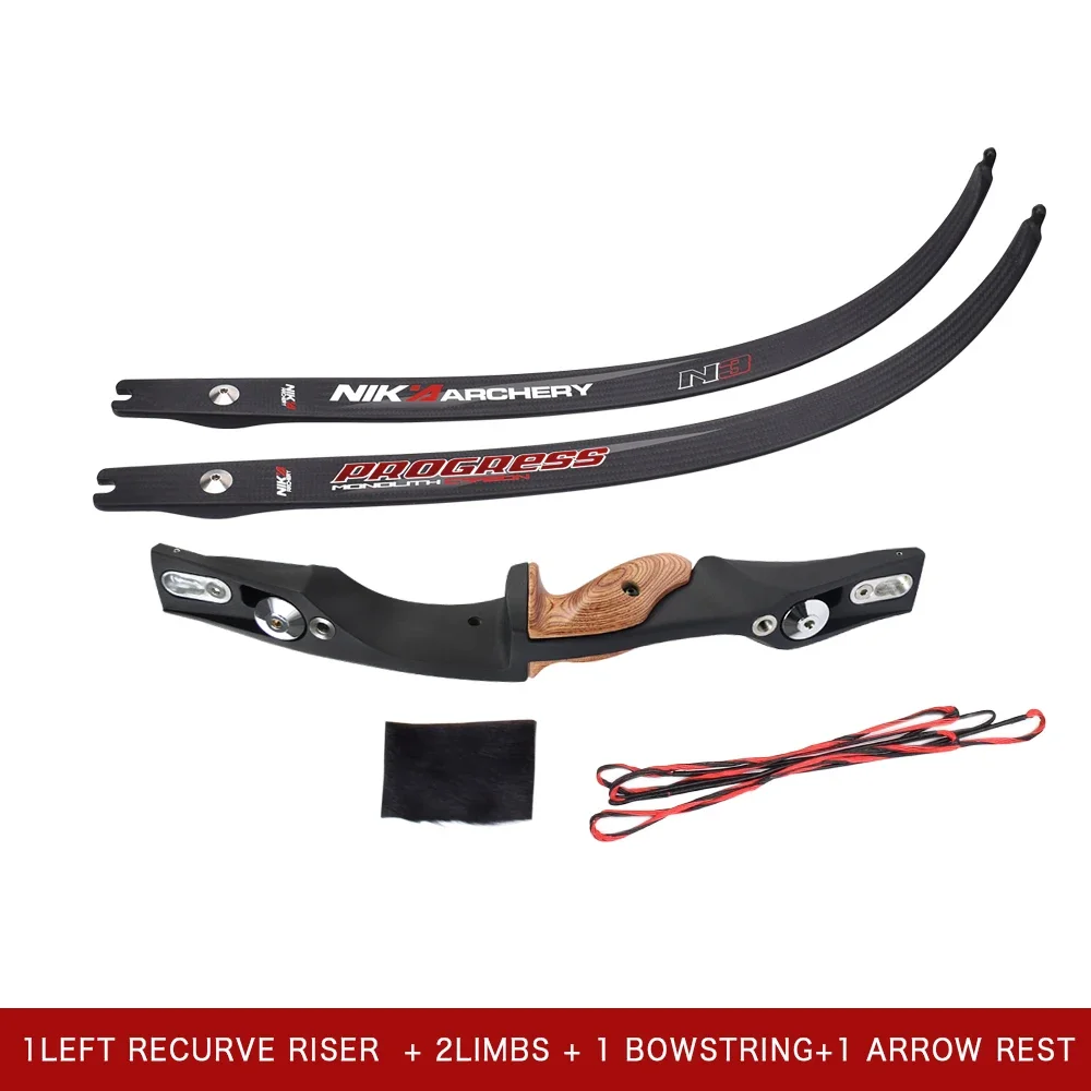 

1SET ET-1 60" Archery Recurve Bow Riser+N3 Carbon Fiber ILF Limbs 20LBS-50LBS for Left Hand Recurve Bow
