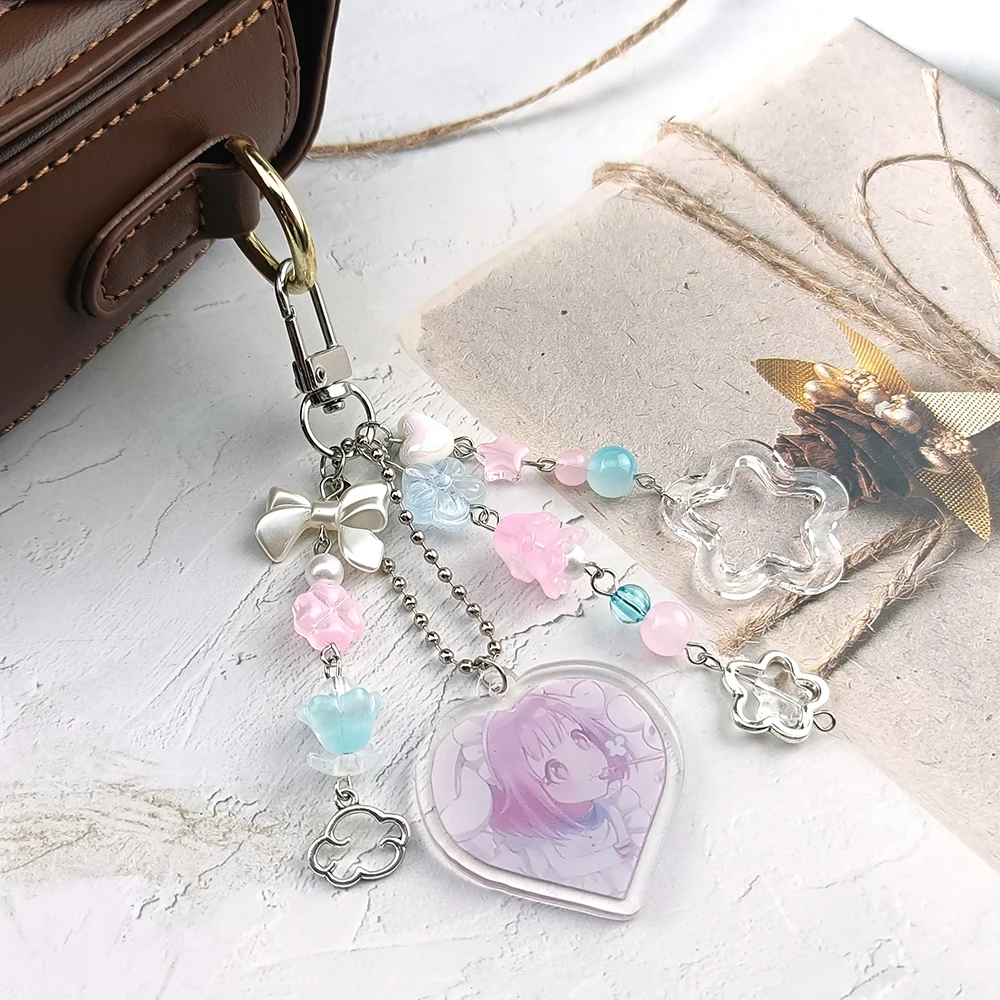 Project Sekai Original God Matching Schlüsselanhänger Kawaii Anime Girl Heart Acryl-Schlüsselanhänger Niedlicher Perlenanhänger Cosplay-Zubehör