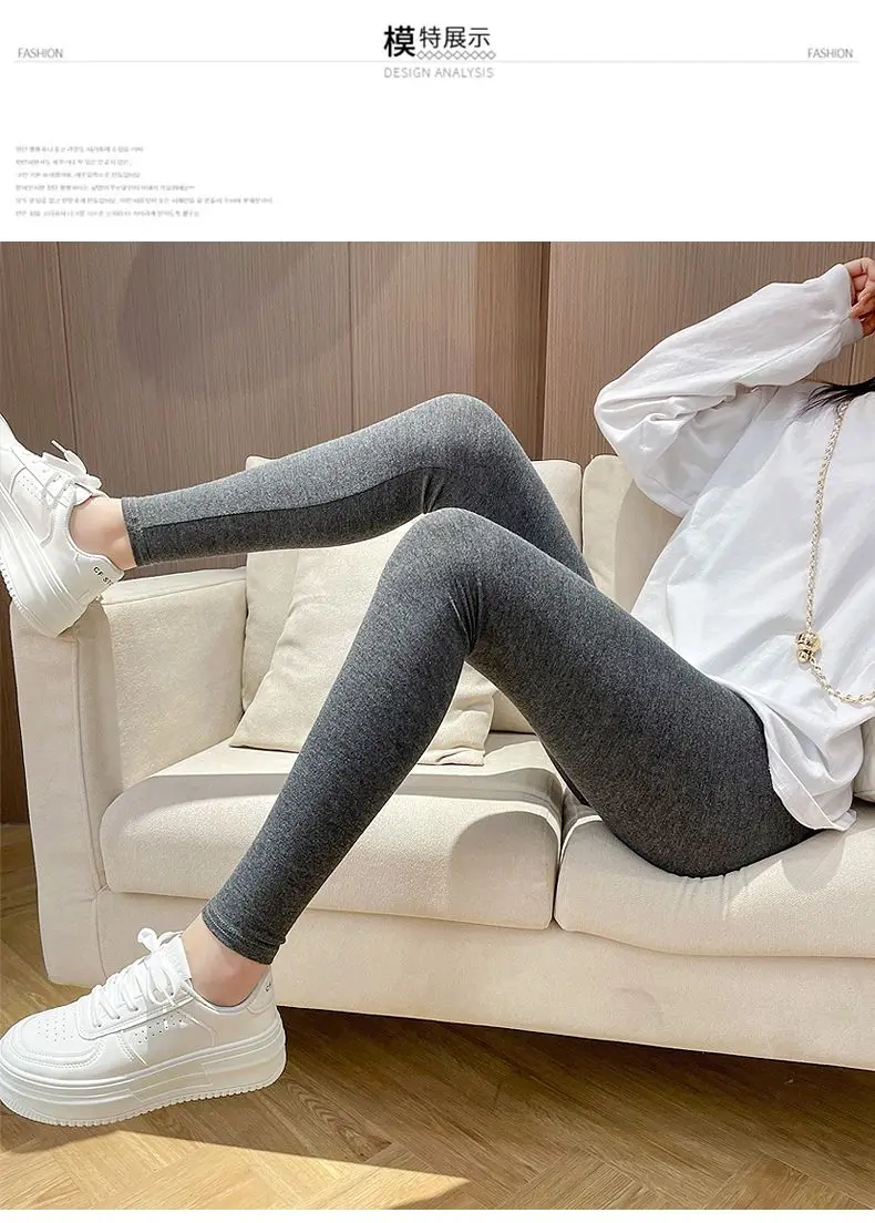 Modelagem leggings mulher ropa flexível remendo fofo angustiado senhoras bunda-levantada primavera outono sem forro apertar v-crocks tom